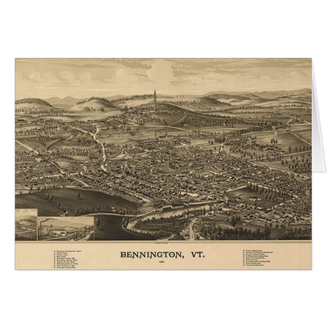 Historical Bennington, Vermont Map (Front Horizontal)