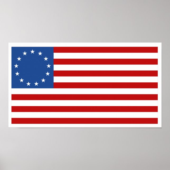 Historical Betsy Ross American Flag Poster (Front)