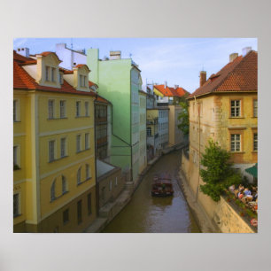 Historical buildings with canal, Prague, Czech Poster