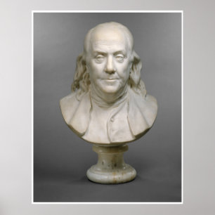 Historical Bust of Ben Franklin Photograph (1778) Poster