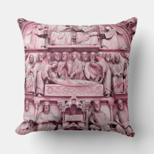 Historical, Christian sculptures Notre Dame Paris Cushion