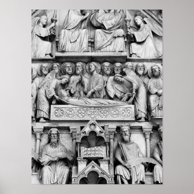 Historical, Christian Sculptures Notre Dame Paris Poster (Front)