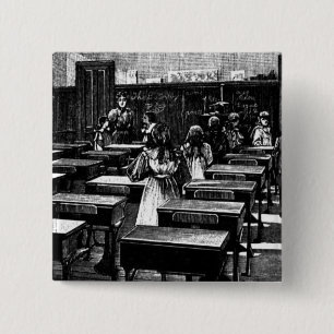 Historical Classroom Picture 15 Cm Square Badge