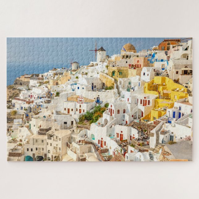Historical Colourful Oia Village Santorini Greece Jigsaw Puzzle (Horizontal)