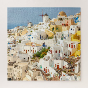 Historical Colourful Oia Village Santorini Greece Jigsaw Puzzle