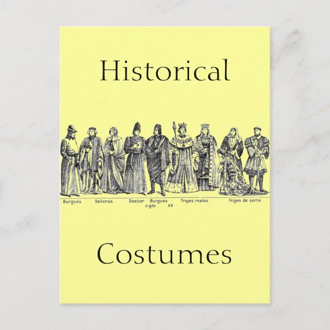 Historical Costumes Postcard (Front)