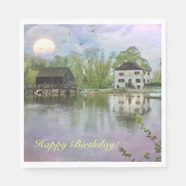 Historical Country Happy Birthday Napkin (Front)
