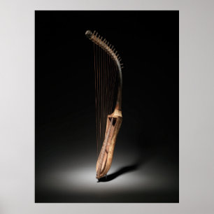 Historical Egyptian Arched Harp Photograph Poster
