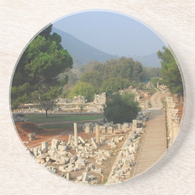 Historical Ephesus Turkey, Rnd Coaster (Front)