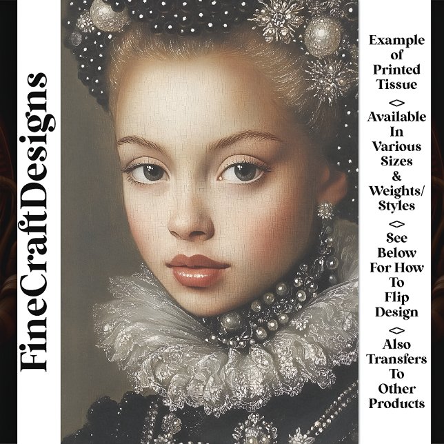 Historical Fantasy Portrait Woman BG1 Decoupage Tissue Paper (Creator Uploaded)