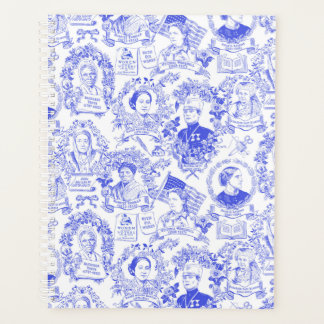 Historical Feminist Pioneers Blue Toile Planner