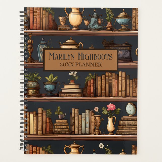 Historical Fiction Library Bookshelf Planner (Front)
