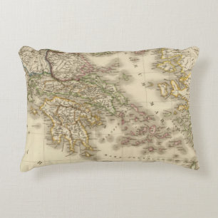 Historical Greece, Paris atlas map Decorative Cushion