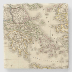 Historical Greece, Paris atlas map Stone Coaster
