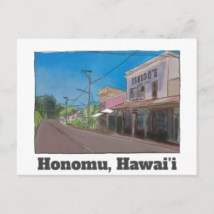 Historical Hawaii Plantation Town Honomu Nostalgic Postcard