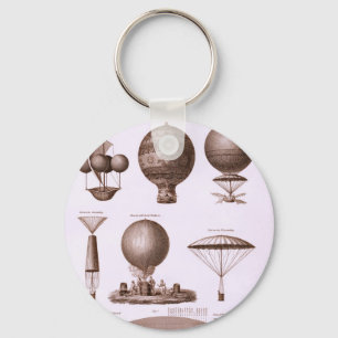 Historical Hot Air Balloon Designs Key Ring