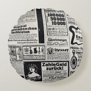 Historical Kiev: 1917 Newspaper Illustration Round Cushion