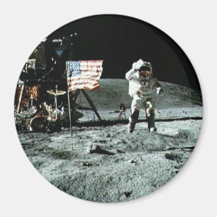 Historical man on the moon magnet