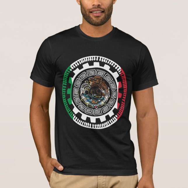 Historical Mexican Aztec Mexico Maya Calendar T-Shirt (Front)