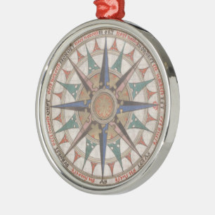 Historical Nautical Compass (1543) Metal Ornament