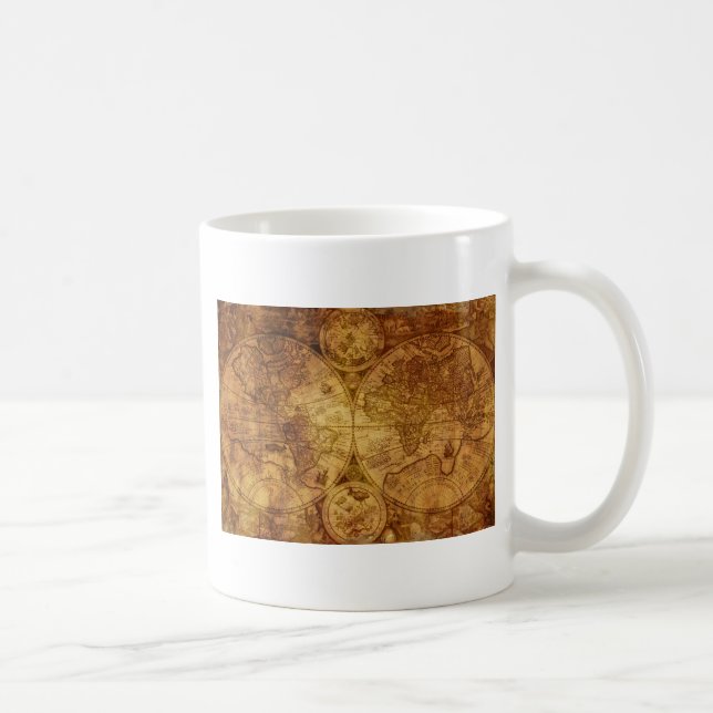Historical Old Antique World Map Coffee Mug (Right)