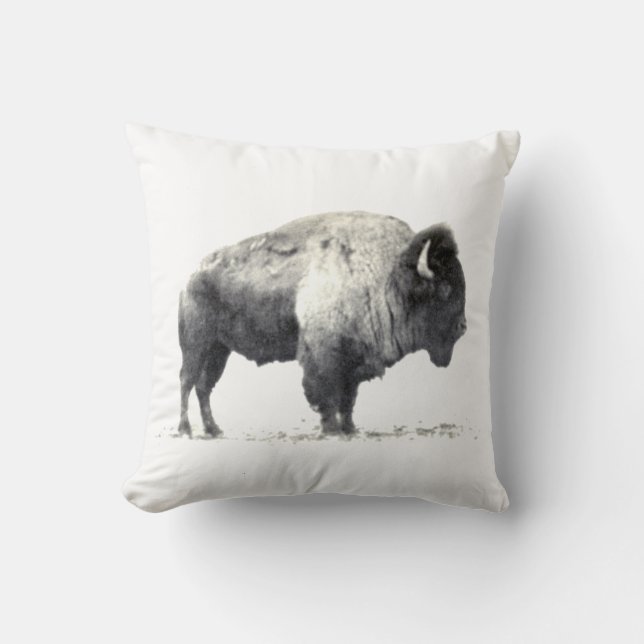 Historical Photograph of American Bison Cushion (Front)