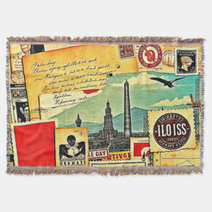 Historical Postal Journey Throw Blanket