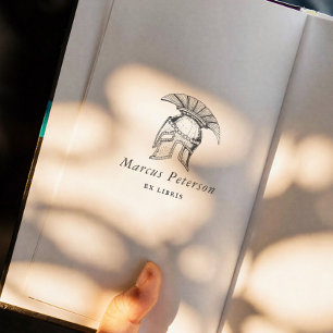 Historical Roman Centurion Helmet Ex Libris Book Self-inking Stamp