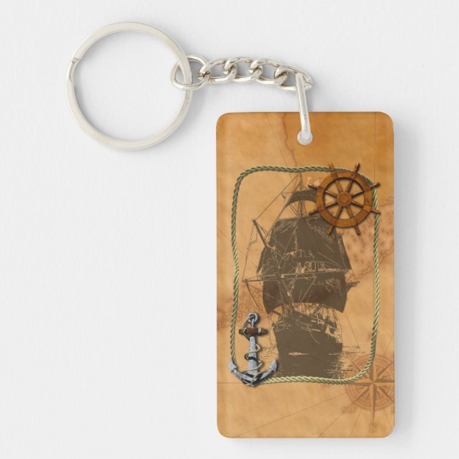 Historical Sailing Ship Key Ring (Front)