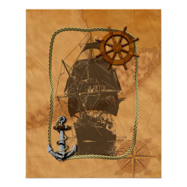 Historical Sailing Ship Poster (Front)