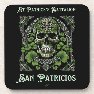 Historical Saint Patricks Battalion Celtic Skull Coaster