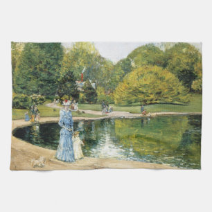Historical View of Central Park (New York) Tea Towel