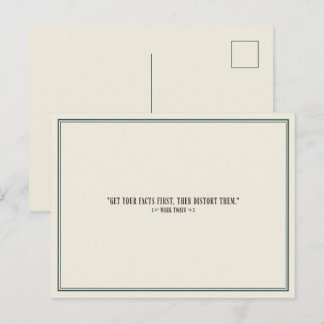 Historical Wit - Mark Twain Quote Facts First Postcard