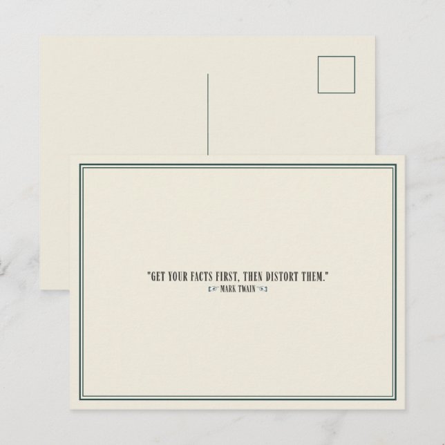 Historical Wit - Mark Twain Quote Facts First Postcard (Front/Back)
