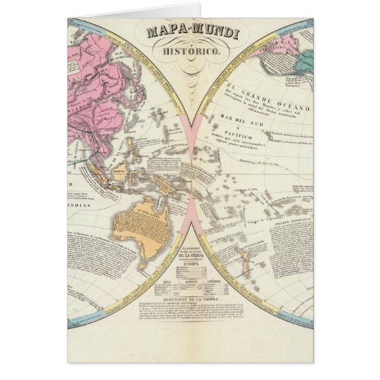 Historical World Map 3 Card