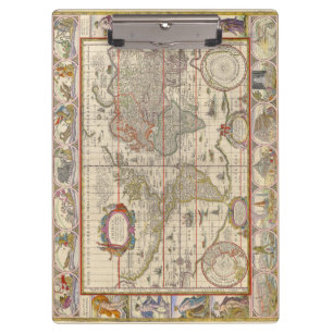 Historical World Map (by Willem Blaeu) Clipboard