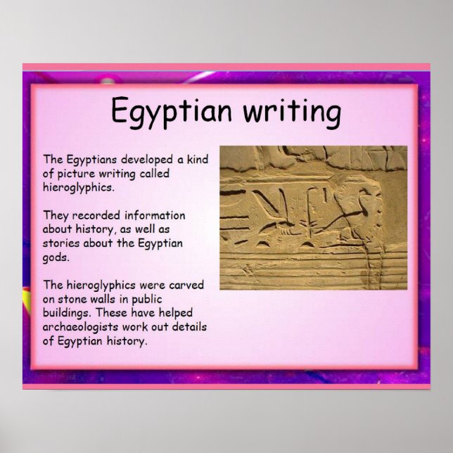 History, Ancient Egypt, Egyptian writing Poster (Front)