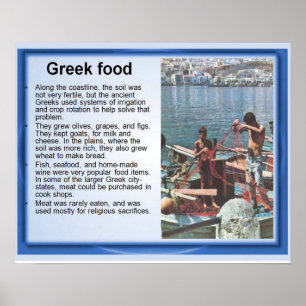 History, ancient Greece, Greek food and fishing Poster