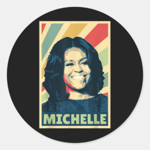 History And Politics Store Michelle Obama Vintage  Classic Round Sticker