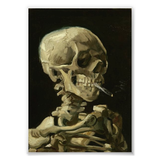History Art "Skull with Burning Cigaret" Photo Print (Front)