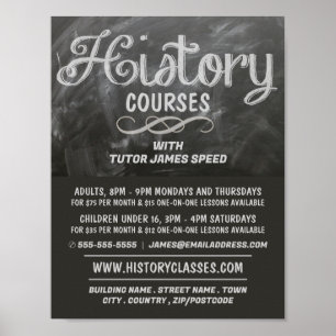 History Blackboard, History Course Advertising Poster