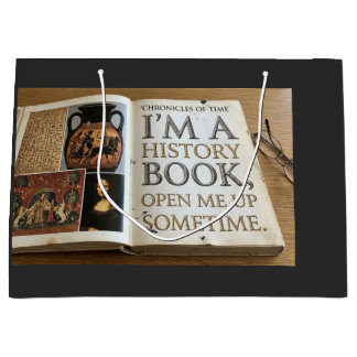 History Book opening  Large Gift Bag