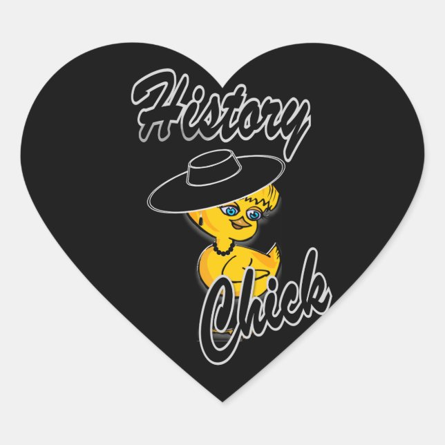History Chick #4 Heart Sticker (Front)