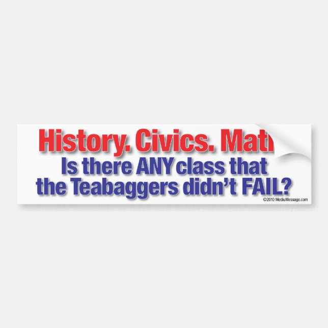 HIstory. Civics. Math. Bumper Sticker (Front)