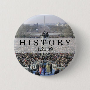 HISTORY: Crowd at Inauguration Ceremony 6 Cm Round Badge