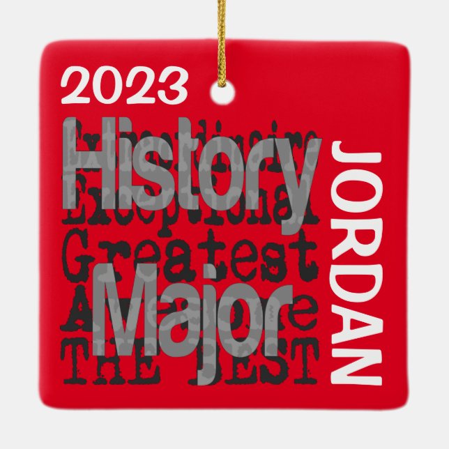 History Major Extraordinaire CUSTOM Ceramic Ornament (Back)