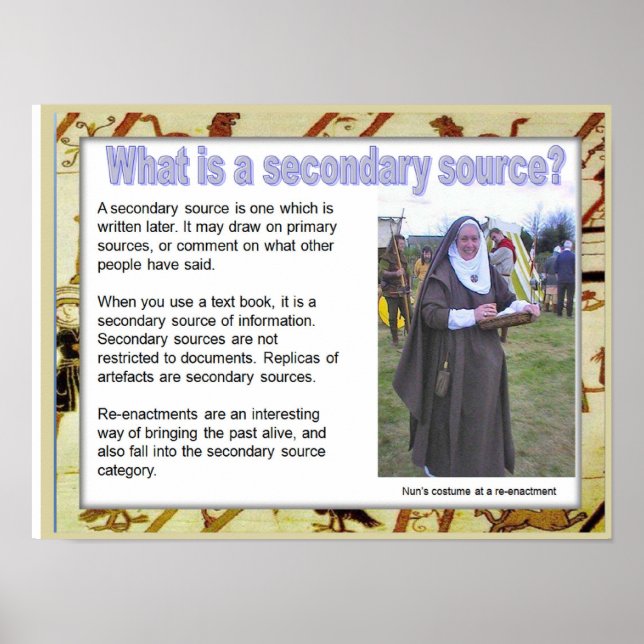 History, mediaeval, What is a secondary source? Poster (Front)