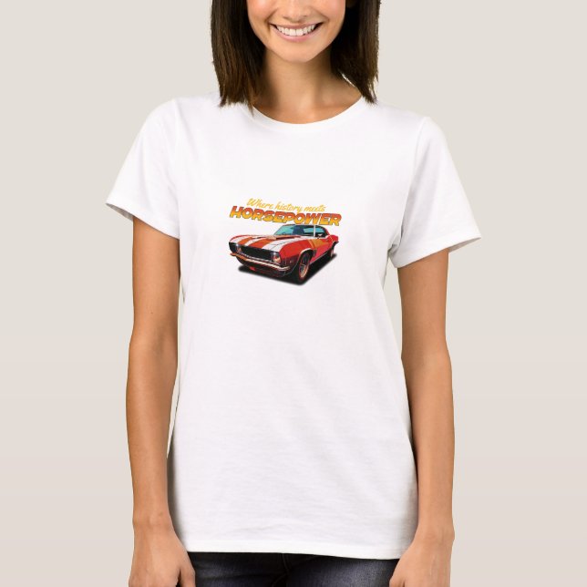 History Meets Horsepower – Retro Muscle Car T-Shirt (Front)