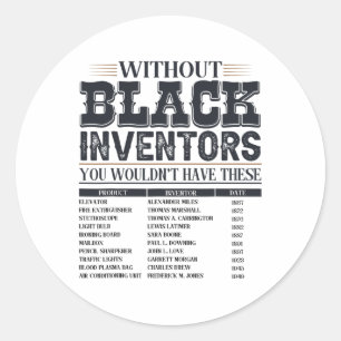 History Of Forgotten Black Inventors Black History Classic Round Sticker