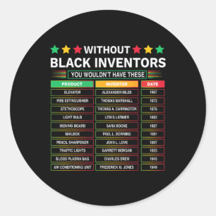 History Of Forgotten Black Inventors Black History Classic Round Sticker